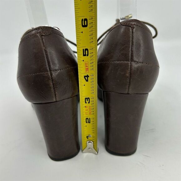 Clarks Indigo Women's Brown Leather Lace-Up Block Heel Shoes Size 7 Round Toe - Picture 8 of 12